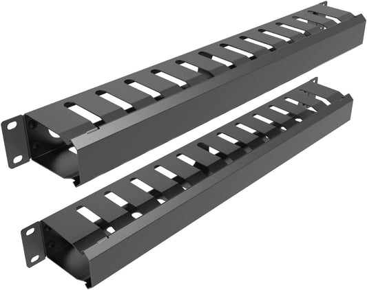 JINGCHENGMEI 2 Pack Metal Cable Manager - 12 Slots for Server Racks