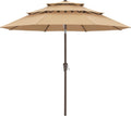 9Ft 3-Tier Market Umbrella - Stable Patio Shade for Windy Conditions