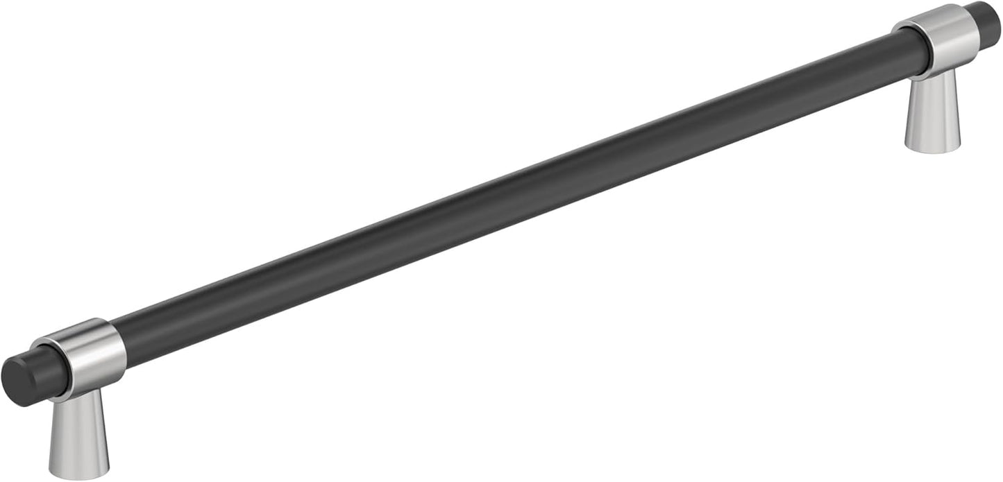 Amerock Mergence 18 inch Matte Black/Polished Chrome Pull Review