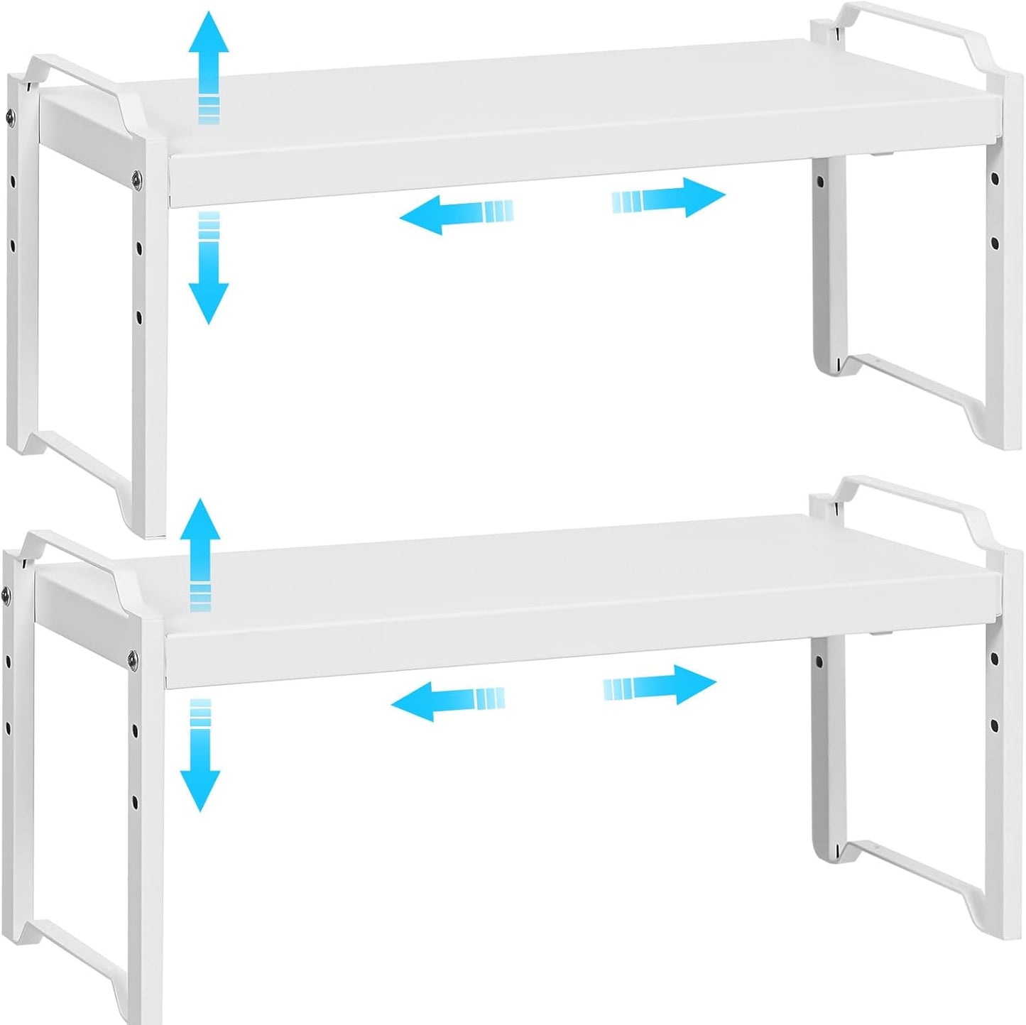 Stackable Expandable Shelves for Kitchen Cabinet Storage Needs