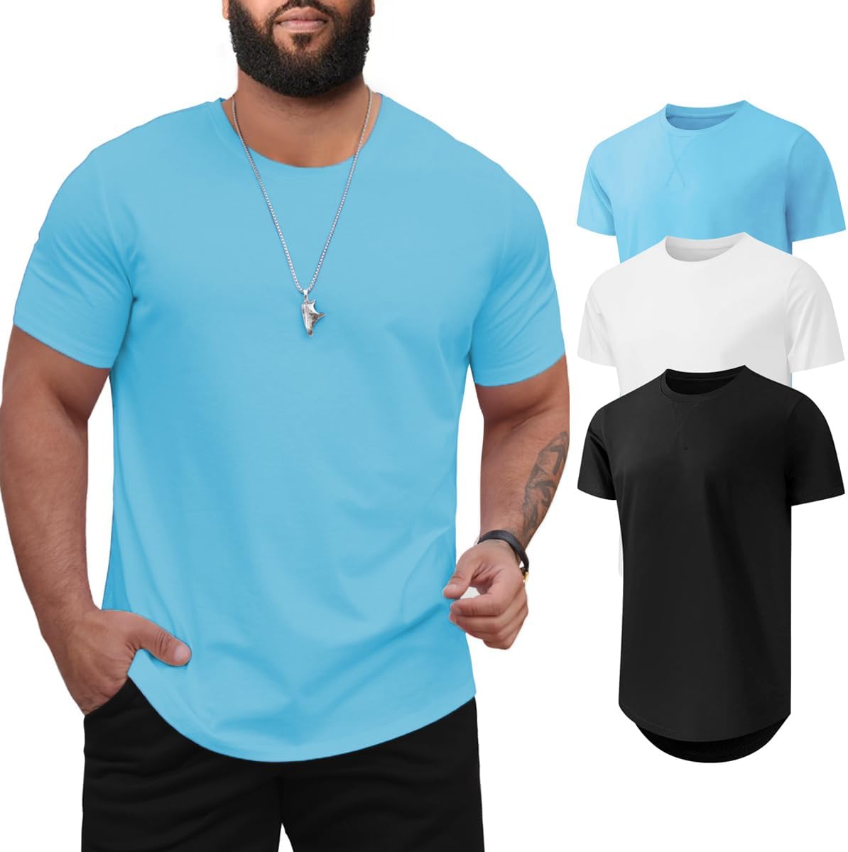 Men's Big and Tall T-Shirts 3XL-8XL for Comfort and Style