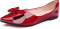 Flats Shoes Women Comfortable Leather Pointed Toe Flats (Style 9Q11)