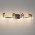 Industrial Bathroom Vanity Lighting 4-Light Vintage Black & Brass