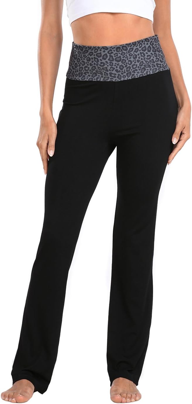 HDE Color Block Flare Leg Yoga Pants
