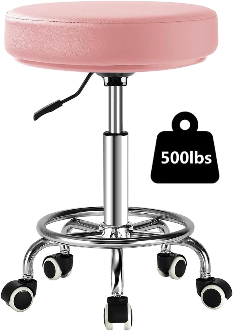 Adjustable Rolling Stool with Wheels for Comfort and Style