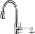 Kitchen Faucet with Soap Dispenser - High Arc Pull-Down