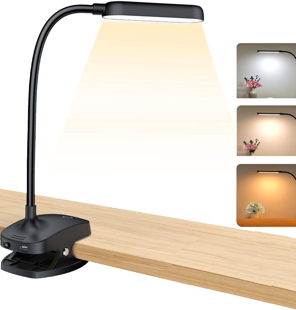 COLORLIFE Rechargeable Clip-On Reading Lamp