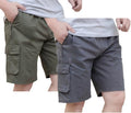 Stylish Men's Cargo Shorts with Elastic Waist and Convenient Pockets