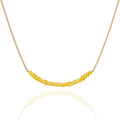 18K Gold Vermeil Beaded 3-4mm Natural Citrine Bar Necklace - Dainty