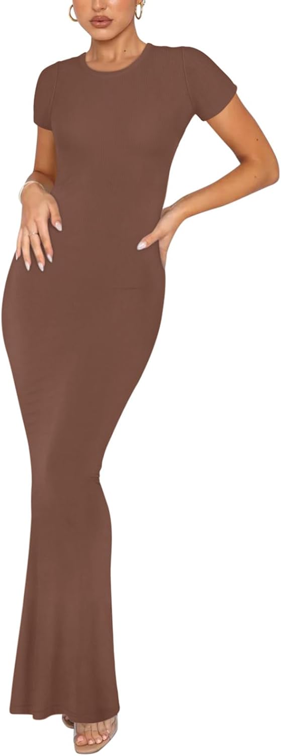 Elegant Summer Casual Lounge Long Dress for Women - Bodycon Maxi