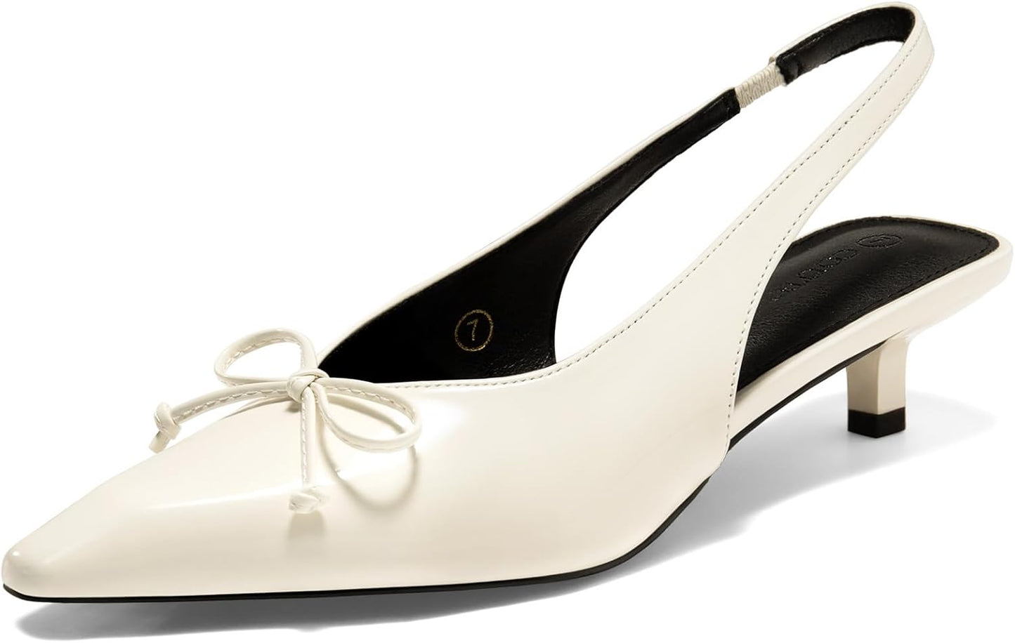 Coutgo Womens Slingback Kitten Low Heels for Office Wear