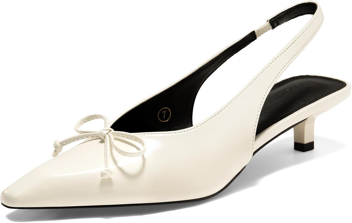 Coutgo Womens Slingback Kitten Low Heels for Office Wear