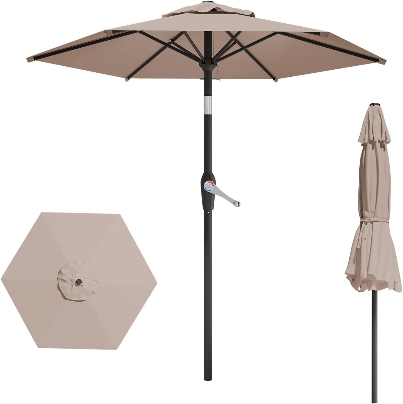 7.5FT Patio Umbrella with Tilt and Crank for Outdoor Use