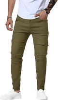 Men's Slim Fit Dress Pants Stretch Golf Pants - Classic Plaid Slim