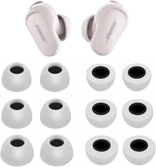 Memory Foam Ear Tips for Bose QC II 6 Pairs - Gray