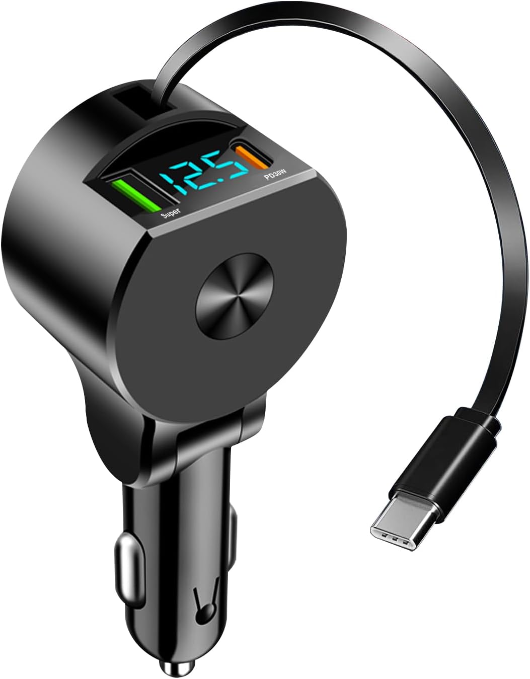 Fast 30W Retractable PD Car Charger by Zecirl