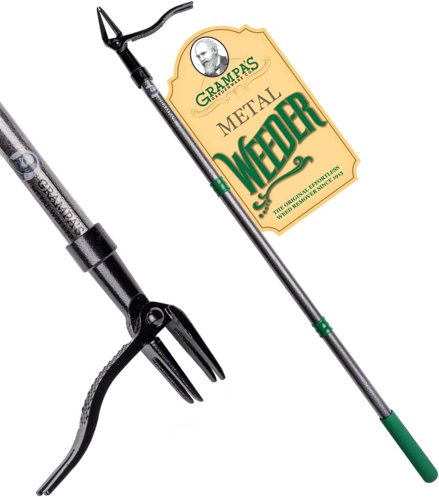 Grampa's Metal Weeder - Stand Up Weed Puller Tool for Easy Weeding