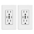 USB Outlets 3-Port USB C Wall Outlet 30W Dual USB C + USB A - Compact