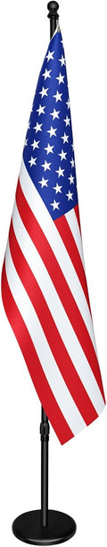 Indoor Flagpole with Base Telescoping 6ft-8ft - Rotating Display
