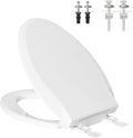 Elongated Toilet Seat with Oval Cover - Soft Close, Easy Install