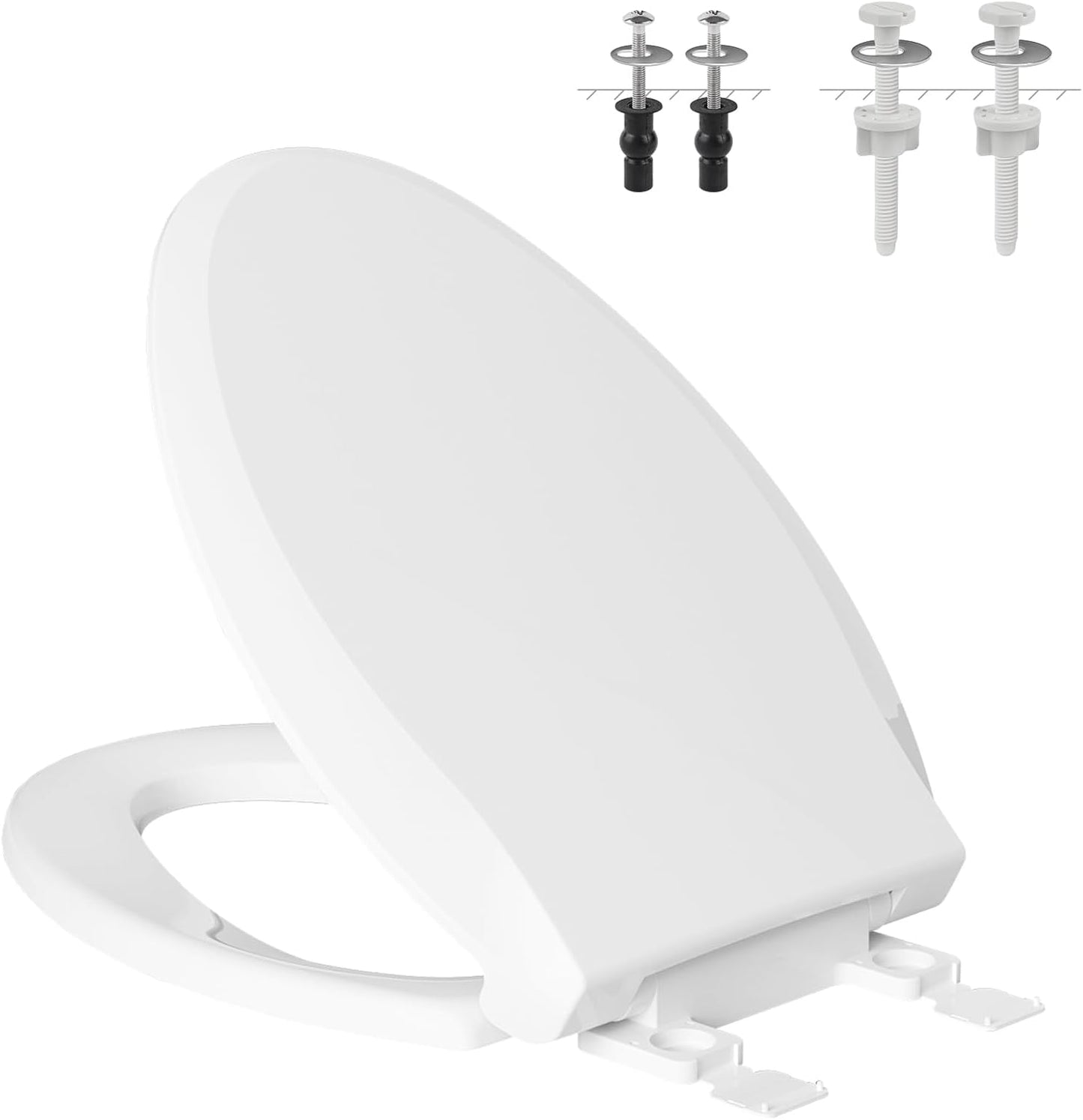 Hibbent Elongated Toilet Seat with Soft Close and Easy Install