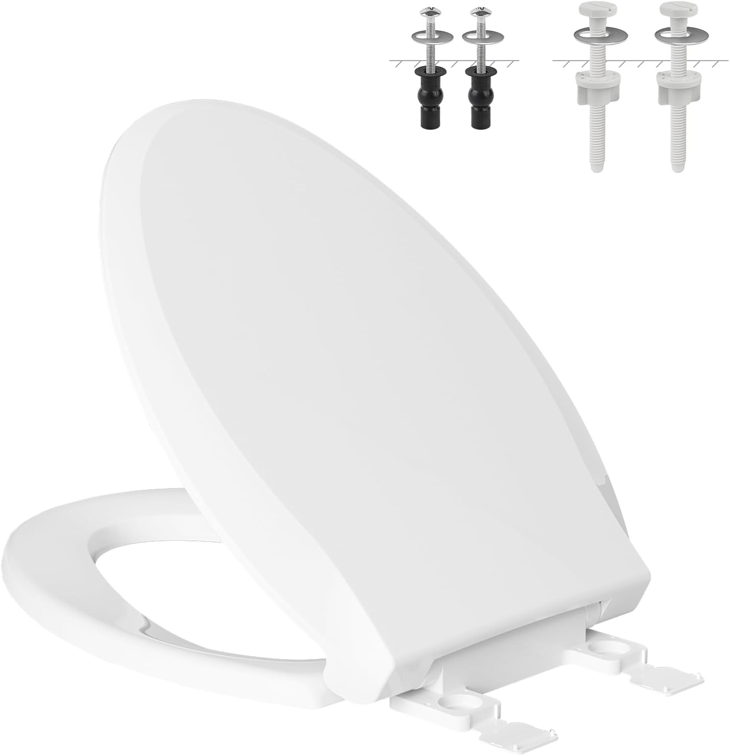 Hibbent Elongated Toilet Seat with Soft Close and Easy Install
