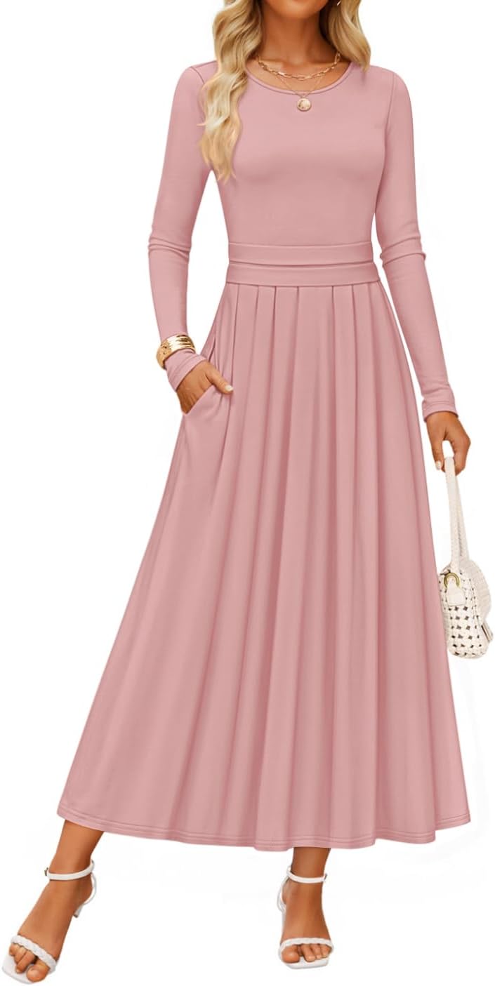 Elegant Long Sleeve Maxi Dress for Women - Fall Fashion 2025
