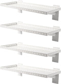 Slatwall Shelves 24x10 in Heavy Duty Slat Wall Shelf - 4 Pack