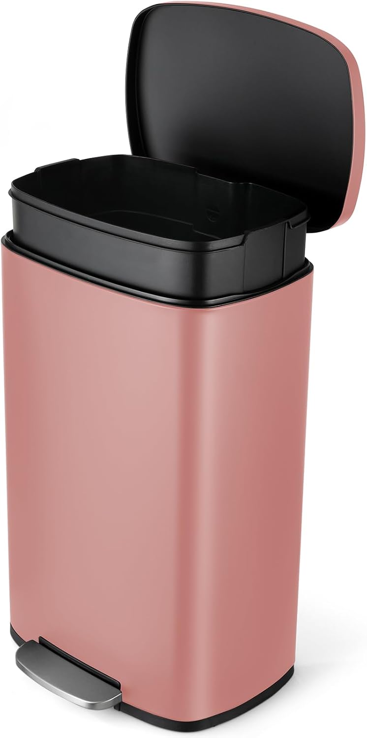 8 Gal Kitchen Trash Can with Soft Close and Step-On Pedal