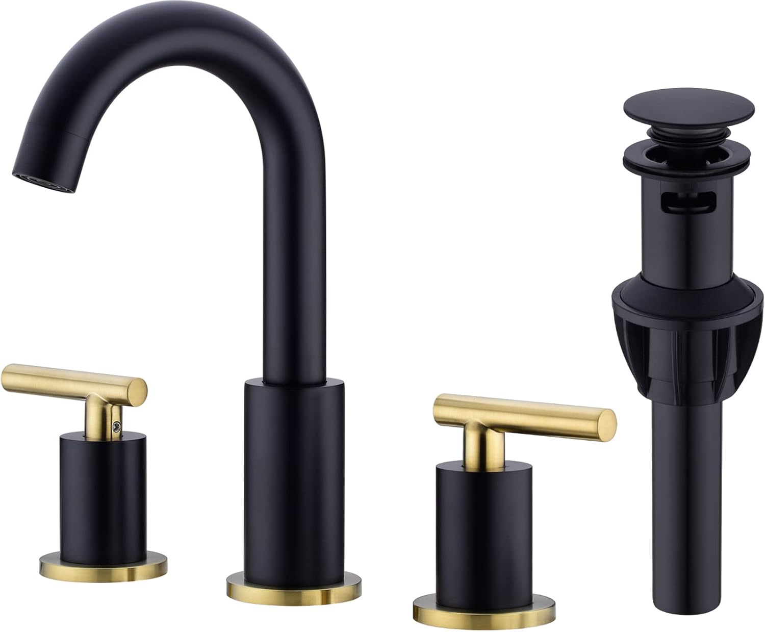 TRUSTMI Brass Bathroom Faucet with Matte Black and Gold Finish