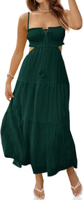 Fisoew Women's Spaghetti Strap Maxi Dress - Flowy Summer Style