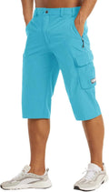 Men's Quick Dry 3/4 Capri Workout Shorts - Breathable Stretch Fit