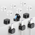 Magnetic Cable Holders 12 Pack - Adjustable Desk Organizer + Self-Adhesive - Tidy Cables in Style!