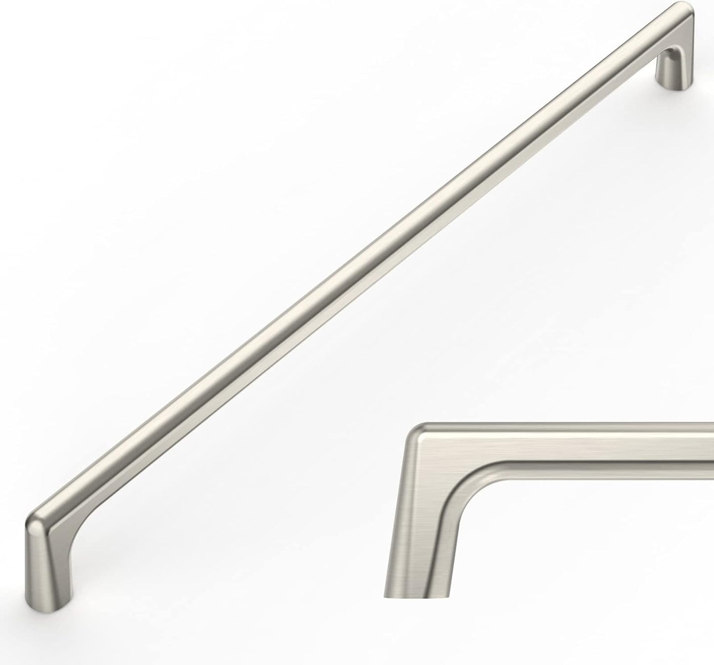 Amerdeco 10 Pack Brushed Satin Nickel Cabinet Pulls for Kitchen
