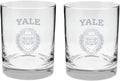 2-Sided Satin Finish Rocks Glass Set of 2 - Clear 14 oz (Yale)