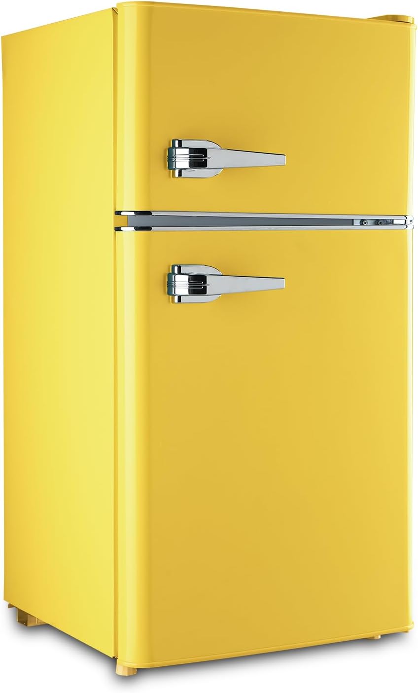 Compact 3.5 Cu.Ft Retro Mini Refrigerator for Dorm and Office