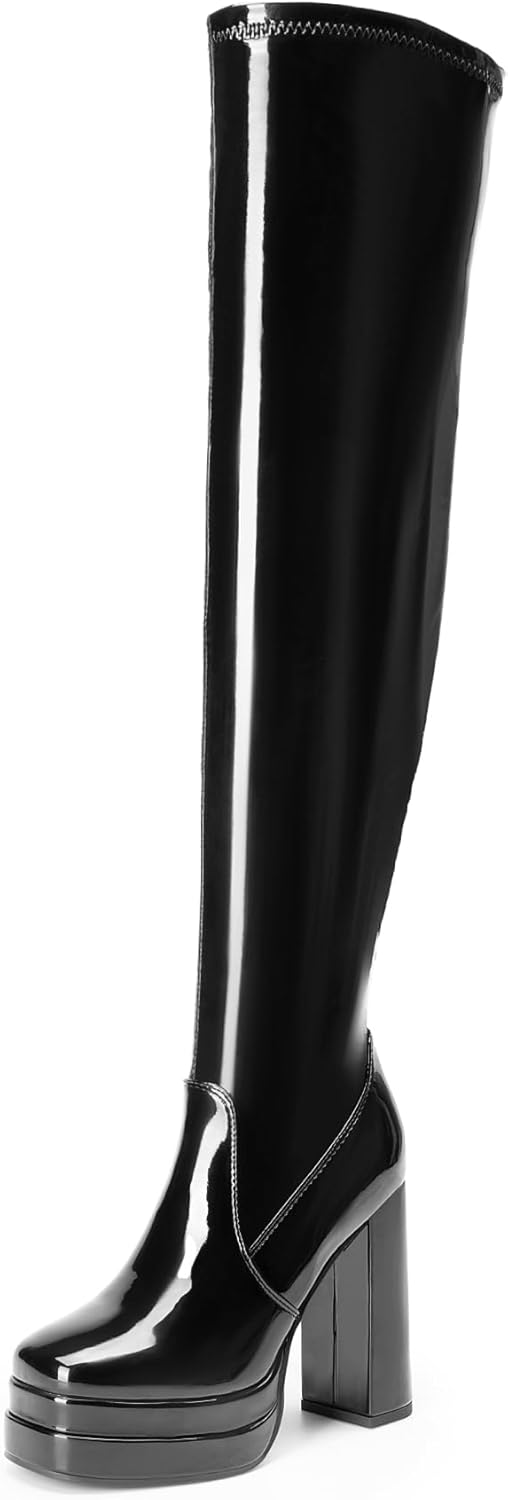 DREAM PAIRS Women's Platform Over The Knee Thigh High Boots
