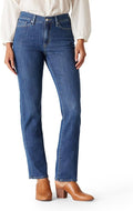 Womens Modern Straight Jeans Mid Rise - Slim Stretch Fit