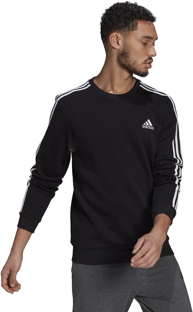 adidas Men's Essentials Fleece 3-Stripes Sweatshirt for Comfort