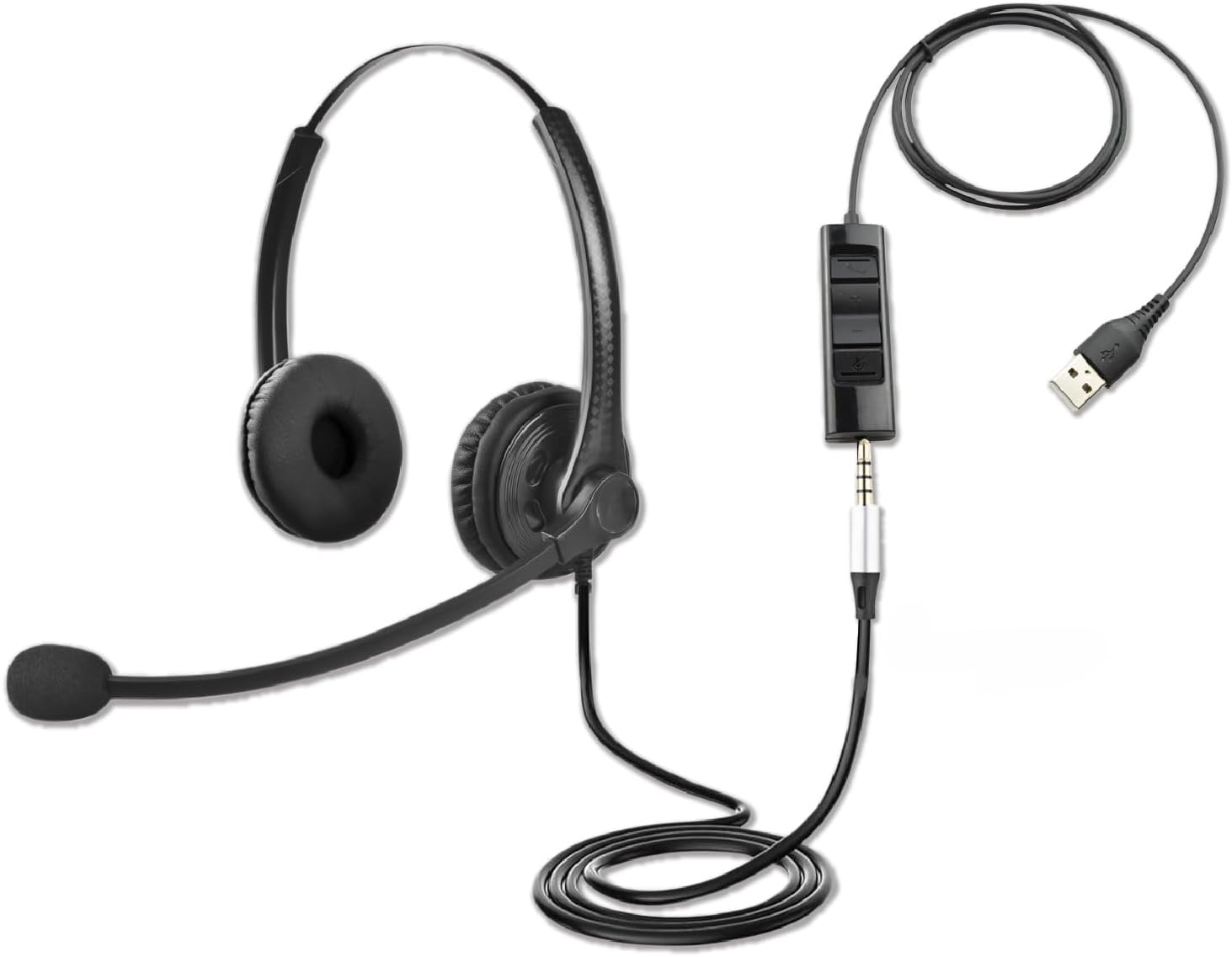 WirelessFinest USB Headset: Noise-Canceling Mic & Volume Control