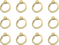 Solid Brass Ring Pulls 1-7/8 in x 2.0 in - Brushed Gold Drawer Handles