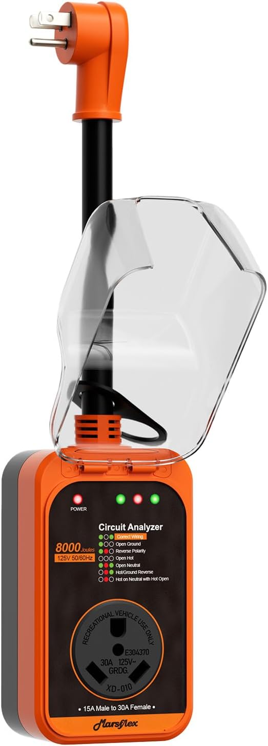 Marsflex RV Surge Protector 15 Amp to 30 Amp for Safe Travel