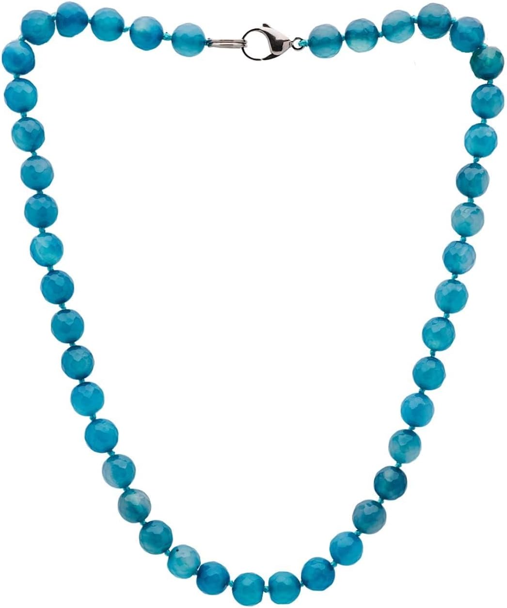 Womens Handmade Beaded Gemstone Necklace - 10mm Natural Gemstone
