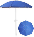 7ft Beach Umbrella with Sand Anchor & Tilt - UPF 50+ Windproof