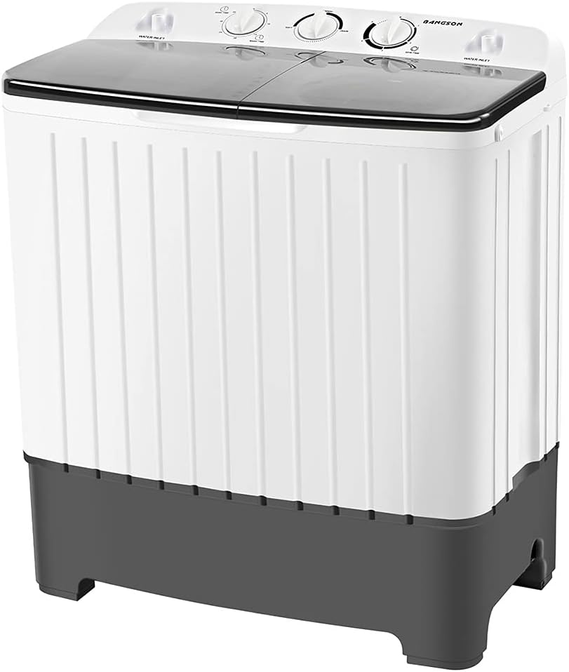 BANGSON Portable Twin Tub Washer - 17.6lbs Capacity
