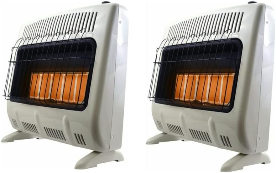 30,000 BTU Radiant Propane Heater, Heats 1000 Sq.ft. - Battery Ignition