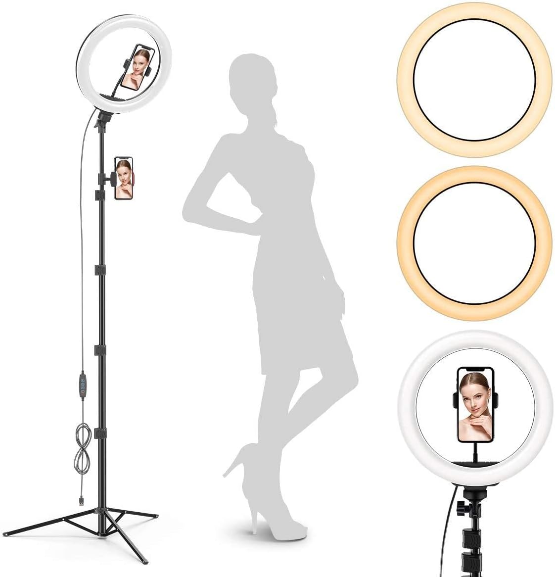 GearLight Ring Light Tripod with Dual Phone Holders for Perfect Shots