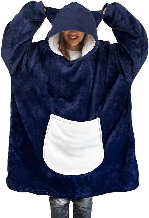 Cozy Oversized Sherpa Hoodie Blanket