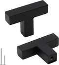 black cabinet knobs 25 pack 2in T bar single hole - modern minimalist