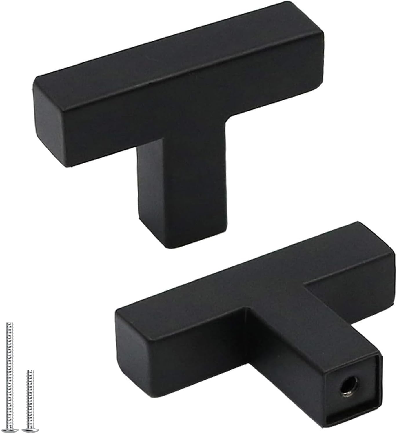 Modern T Bar Black Cabinet Knobs for Kitchen and Bathroom Use